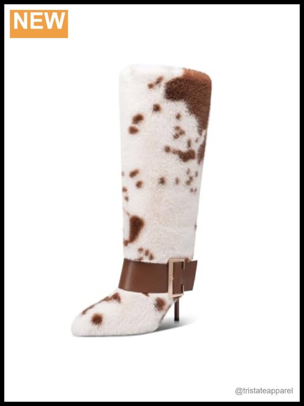 Women's Pointed Toe Stiletto Knee High Boots Faux Leather
